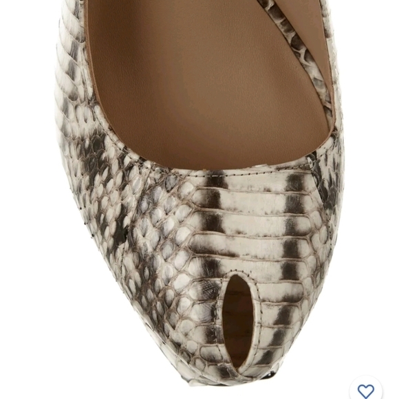 Michael Kors snakeskin peep toe stiletto platform heels - Picture 4 of 12